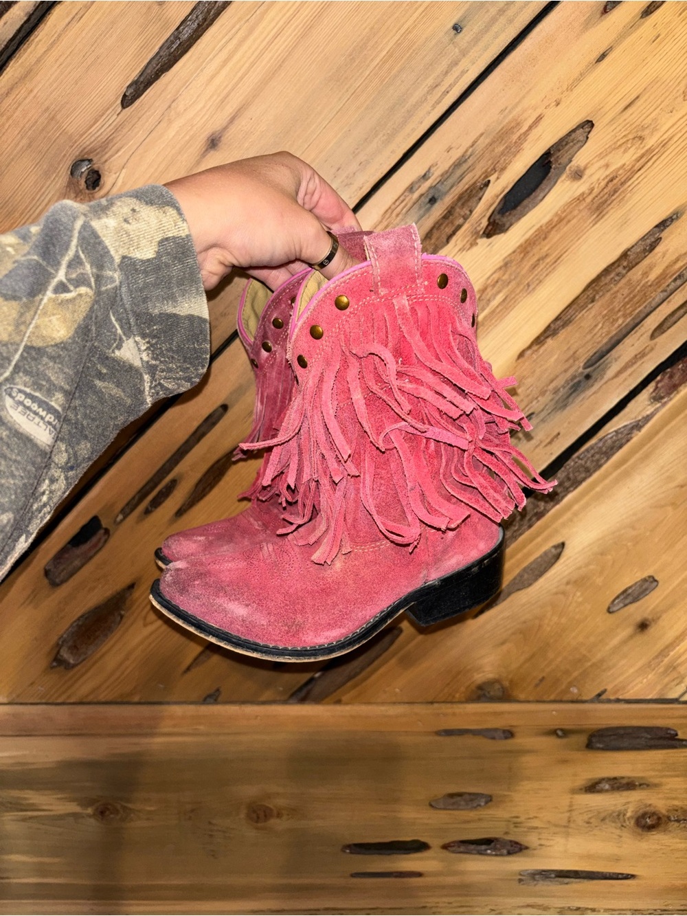 Shyanne Red Suede Fringe Cowgirl Boots